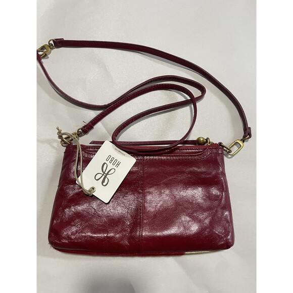 DARCY by Hobo Bags Crossbody Calf Hair  3-in-1  Shoulder Bag Wristlet Red Gold - Picture 3 of 7